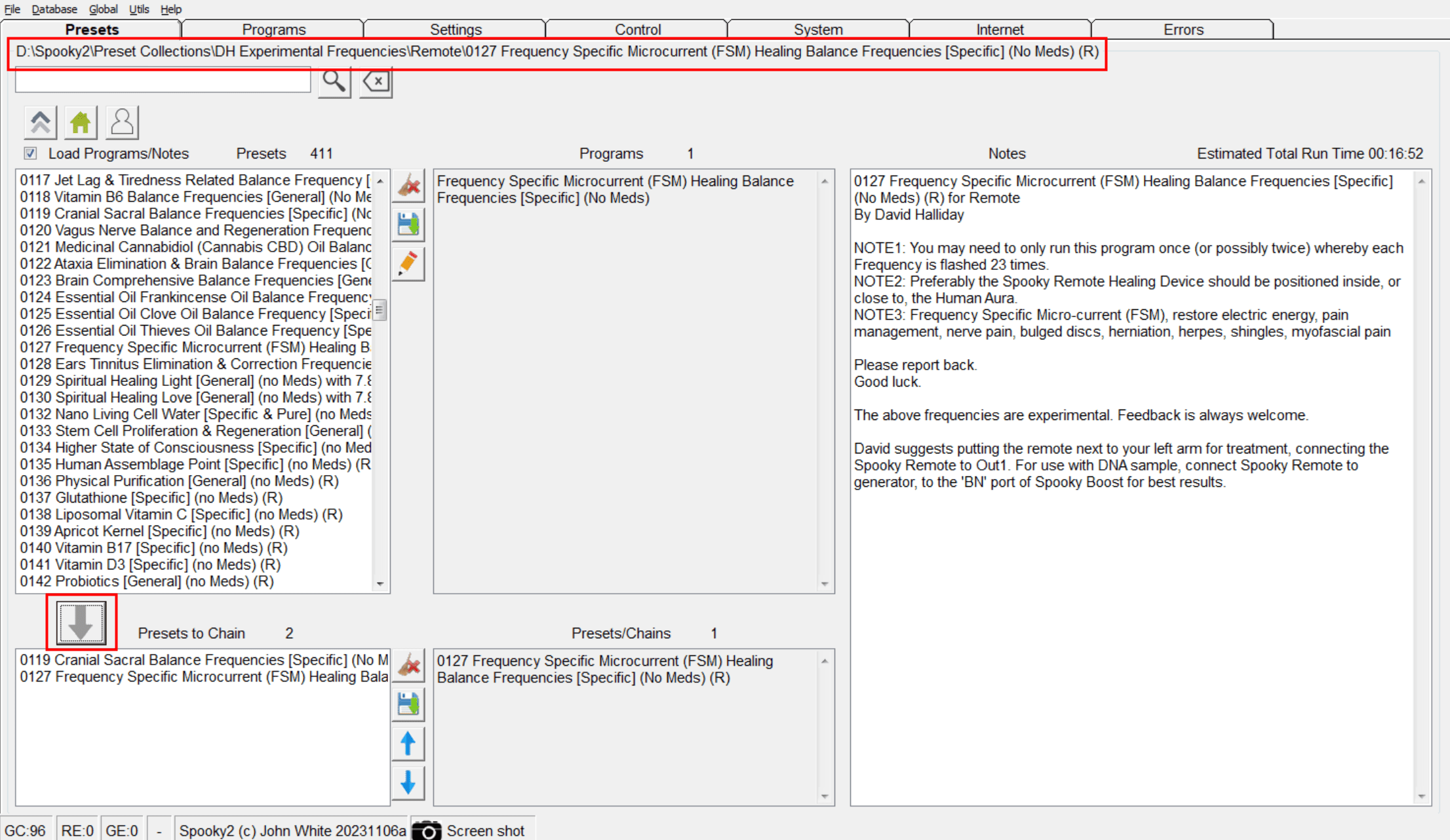 Create Presets to Chain