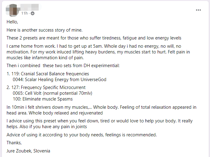 Success Story of Helping with Tiredness