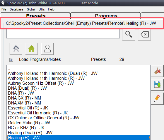 Access the Preset Tab