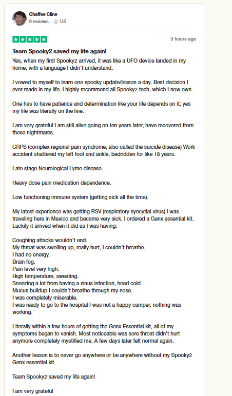 All the Symptoms of Getting RSV Disappeared After Using Spooky2