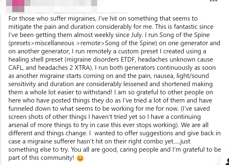Using 2 Generators for Migraines