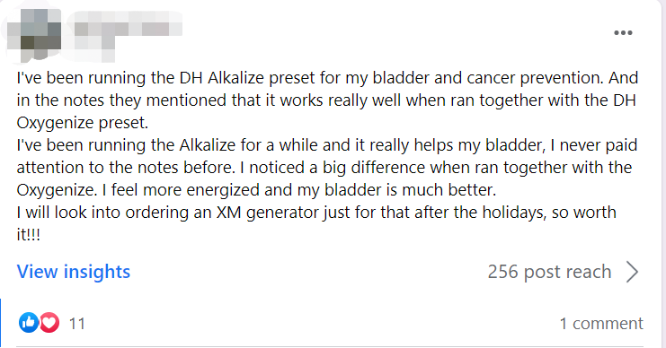 Bladder and Wellness Support with DH Alkalize and Oxygenize A user combined the DH Alkalize and DH Oxygenize presets for bladder health and energy. They felt increased vitality and noticed improved bladder health. Read more: DH Alkalize and Oxygenize Presets for Bladder and Wellness Support
